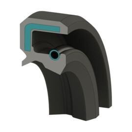 Oil seal FKM GRST 12x24x7 stainless steel 304 spring